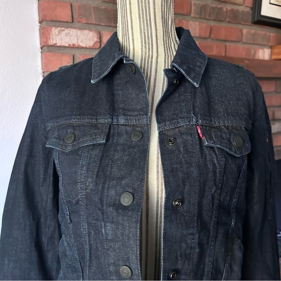 Levis Commuter x Jacquard by Google Trucker Denim Jean Jacket Dark Wash Sz XS - Picture 3 of 12